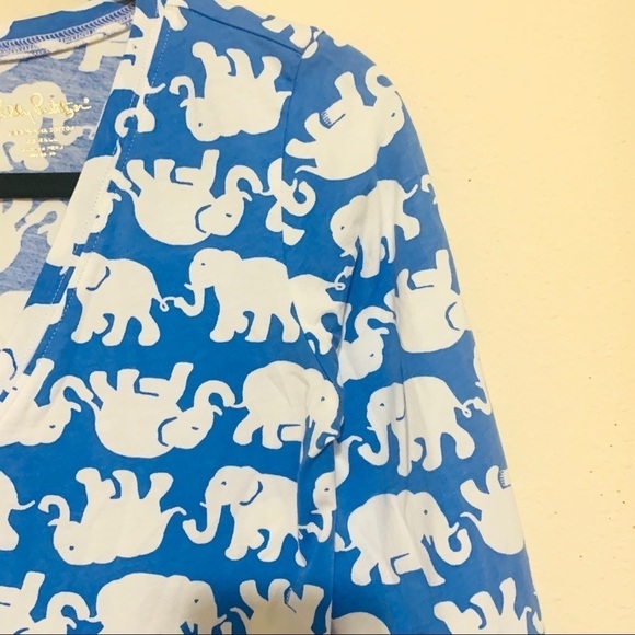 Lilly Pulitzer Christie Sun Blue Elephant shirt Dress womens size XS - Picture 5 of 8